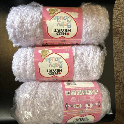 Red Heart Baby Clouds 兰花 100% 丙烯酸超笨重 6 盎司骨架 140 码 — 第 1/3 张图片