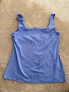 Camiseta sin mangas Nike Yoga azul cuello cuadrado con sujetador de estante - grande - Imagen 1 de 5