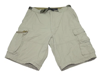Abercrombie & Fitch Paratrooper Cargo Shorts Mens Medium 32x10.5 Beige w/ Belt - Image 1 of 4