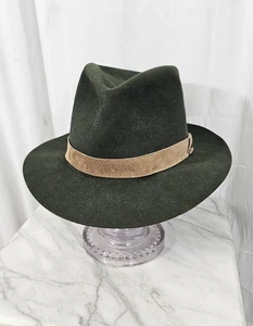 Vintage grüner Paul Stuart Fedora 7 Torf Moor Filzhut - Bild 1 von 10
