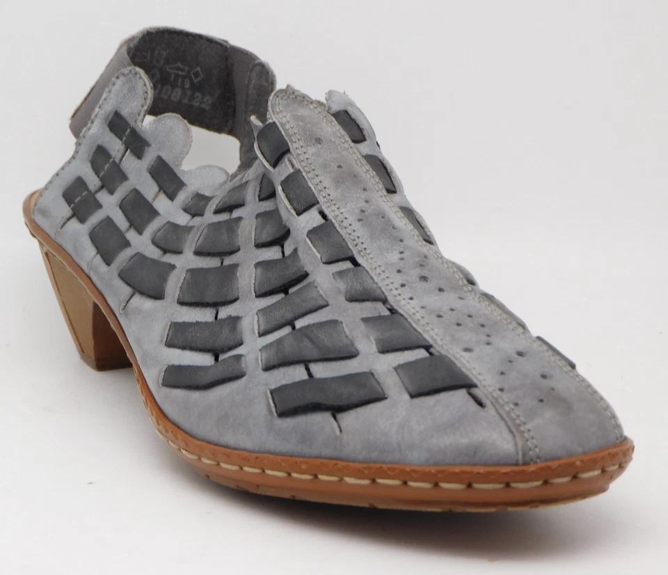 Reiker Sina Footwear Women Leather Suede Wedge Sandals Woven Slingback Size 39 - Image 1 of 4