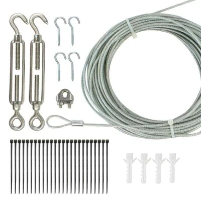 Newhouse Lighting 48 ft. String Light Hanging Kit Wire Mounting Hooks - Image 1 of 4