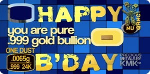 Micro Greeting Card with 0.0065 grams 1/10 of a GRAIN of 24K Gold .999 - Picture 1 of 1