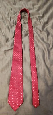 Corbata de lunares de seda roja Adolfo para hombre Foto 1 de 3