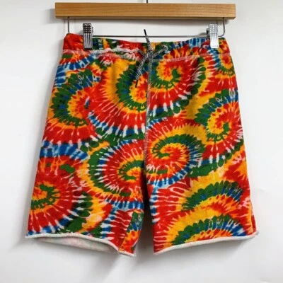 Pantalones Cortos Appaman Niñas Espiral Tie Dye Cintura Elástica Cordón Vellón Talla 14 Foto 1 de 4