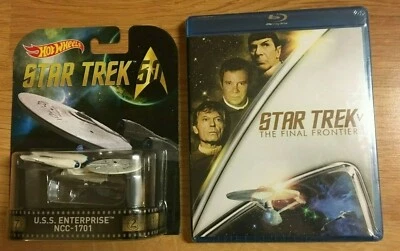 Hot Wheels Retro Star Trek USS Enterprise + The Final Frontier Blue Ray Disc Lot - Image 1 of 4