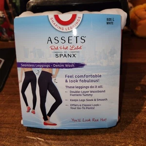 NEU Assets by Spanx Red Hot Label Seamless Leggings Denim Wash weiß Gr. L - Bild 1 von 6