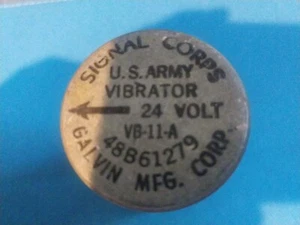 VIBRATOR -9 PIN Signal Corps VIBRATOR VB-11-A   24 Volt GALVIN MFG. CORP.  (10) - Picture 1 of 8