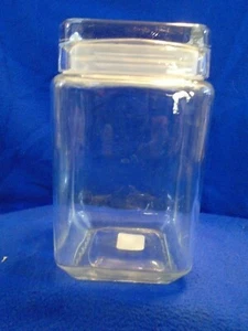 Clear Glass Half Gallon Size Jar Bottle with Lid 8" Tall - Picture 1 of 7