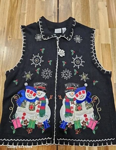Kim Rogers Knit/Embroidered/Embellished Christmas Vest Size XL - Picture 1 of 7