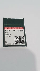 GROZ-BECKERT INDUSTRIAL SEWING MACHINE NEEDLES DP X 5 SIZE 60/8 THICK SHANK - Picture 1 of 1