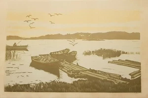 Bleistift signiert russischer Holzschnitt Moskauer Kunstfonds RSFSR - Bild 1 von 4