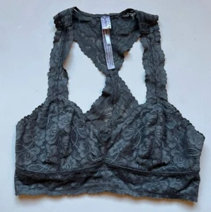 Intimately Free People Small Gray Lace Racerback Wireless Bralette Bra - Picture 1 of 6