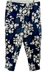 Selene Sport Coconut Girl Pants XL Retro Flower Print Black White Light Hi Rise - Picture 1 of 11