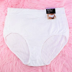 ultra soft Panties White NWT Bali Brief or Hi-Cut stretch rayon sz M-XL - Picture 1 of 7