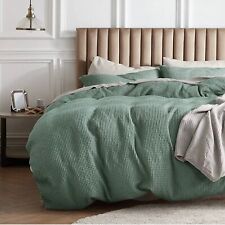 Sage Green Waffle Cotton Bedspread Soft Cotton Bed Cover Luxury Waffle Bedding