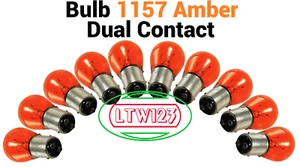(10) 1157, 2057, 2357 Amber Turn Signal Bulb 12v - Picture 1 of 3