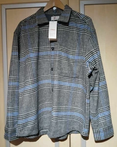 S oliver Glencheck Shaket  Hemdjacke Größe XL , Langarm, grau blau, neu Y - Bild 1 von 3