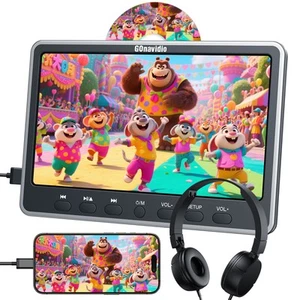 12" Car Headrest DVD Player Monitor HD 1366x768 HDMI USB SD AV-IN/OUT+Headphones - Picture 1 of 13