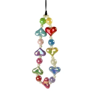 Handmade Beaded Chain Mobile Phone Jewelry Pendant Drop-resistant Strap Antilost - Photo 1 sur 8