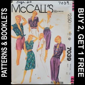 Vintage McCall's Blouse/Skirt/Pants/Shorts Pattern #7039 Size 20 UNCUT - Picture 1 of 7