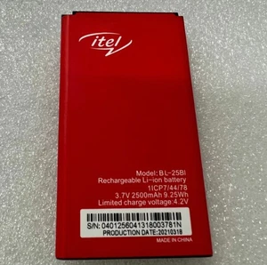 BL-25BI Batterie de remplacement 2500mAh neuve d'origine pour Itel BL-25BI - Photo 1 sur 2