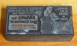 Rare Atlantis The Lost Continent Printing Block Anthony Hall, Sci Fi Adventure - Picture 1 of 7