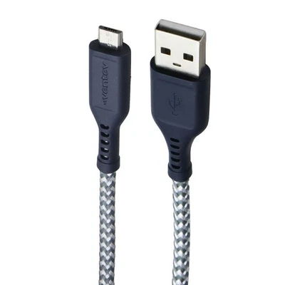 Кабель Ventev 6 футов плетеный высокоскоростной USB-A - Micro-USB - серый - Изображение 1 из 3