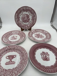 The Spode Archive Collection Victorian Series Vintage Dinner Plate lot Of 5 Red - Picture 1 of 8