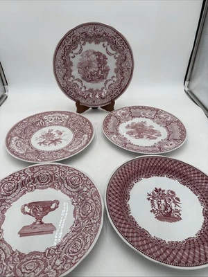 The Spode Archive Collection Victorian Series Vintage Dinner Plate lot Of 5 Red - Image 1 of 4