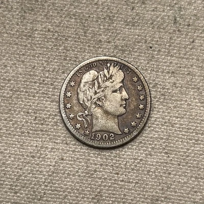 1902-O Barber Silver Quarter in VF+ Condition TL - Image 1 of 2