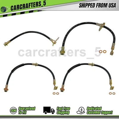4 mangueras hidráulicas de freno delantero trasero para Nissan Altima 1993-2001 2,4 L Foto 1 de 4