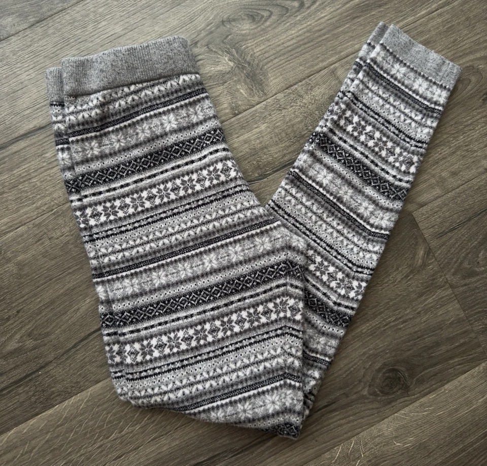 Leggings para mujer Cynthia Rowley con estampado de copo de nieve - gris/negro/blanco PJ Bottoms XS Foto 1 de 4