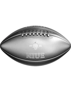 3D-US-FOOTBALL-Silbermünze (2 Unzen) 5 $ Niue 2026 - Bild 1 von 4