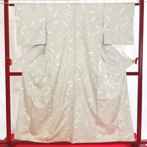 Kimono Japonés 'TSUMUGI' Seda/Patrones Tradicionales/Historia/Longitud:161cm N383 - Imagen 1 de 22