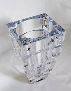 Jarrón vintage de cristal de bloque pesado Mikasa  - Imagen 1 de 13