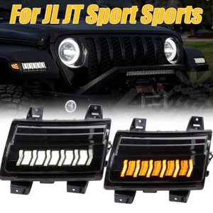 LED Turn Signal Lights Smoke Lens For Jeep Wrangler JL Sport Sports 2018-2023 - Picture 1 of 10