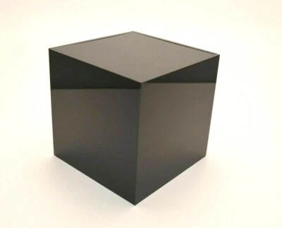 Acrylic Plastic Perspex Cube Display Stand 5 Sided Box Black Retail Shop Tray
