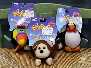 Tyco Zooballs Lot 3 Vintage 1996 Monkey, Toucan, Penguin Neu mit Etikett - Bild 1 von 16