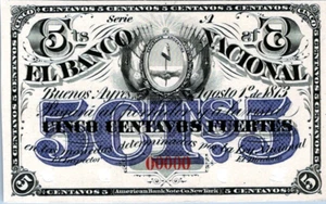 Argentina 5 Centavos PROOF 1873 UNC - Picture 1 of 3