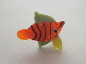 M3 orange gestreifte Fische MINIATUR GLASFIGUR mundgeblasene Kunst Mini Tiny World - Bild 1 von 5