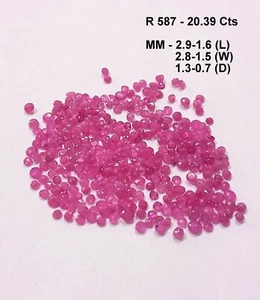 20.39 Cts 351 Pcs Natural Pink Ruby Gemstone Round Cut African 2.9-1.6 MM R587 - Picture 1 of 9