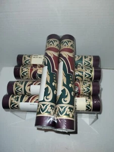 Vintage C Hollander Wallpaper Border 6 New Rolls Burgundy Architectural Scroll - Picture 1 of 7