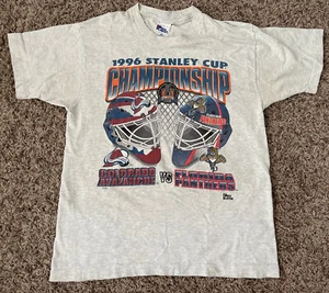 Vintage 90er 1996 Colorado Avalanche Stanley Tasse mittelgroßes Einzelstichhemd Vintage - Bild 1 von 6