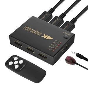 5 Way 4K Ultra HD HDMI Switch Splitter HDTV Auto 5 Port IN 1 OUT Remote Control - Picture 1 of 2