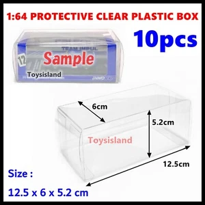 #14 1/64 PROTECTIVE CLEAR PLASTIC BOX 10 PCS New ( for INNO64 Tarmac Works ) - Picture 1 of 8