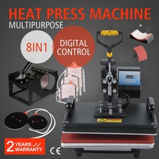 8 in 1 Heat Press Machine Transfer T-shirt Mug Hat Sublimation Printer EY E8