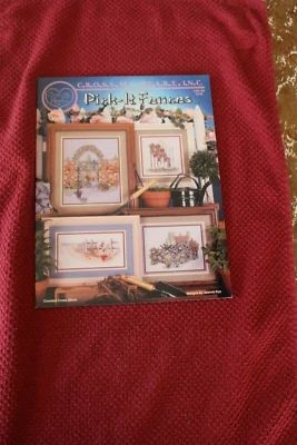 PICK-IT FENCES--4 Designs-Beach-Flowers-Stone-Gate--Counted Cross Stitch Pattern - Image 1 of 2