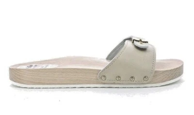 PATRIZIA AZZI 833 BEIGE ZOCCOLI LEGNO UOMO FIBBIA CIABATTE - Image 1 of 4