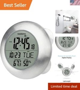 Versatile Indoor Digital Clock - LCD Temperature & Humidity Display for Bathroom - Picture 1 of 10